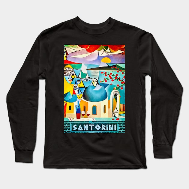 Santorini, Globetrotter Long Sleeve T-Shirt by Zamart20